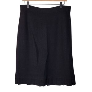 St. John Collection by Marie Gray Knit Pleated Edge‎ Black Skirt 12